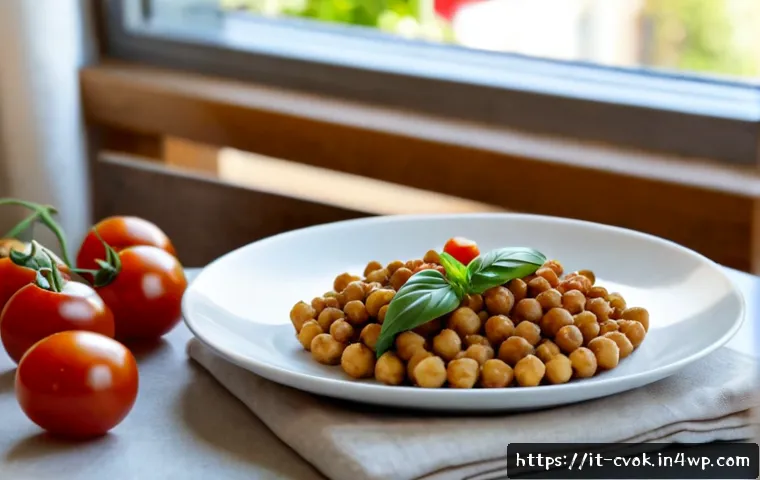 대체 단백질 요리법으로 만드는 저칼로리 간식 - Photorealistic Italian kitchen scene featuring a low-calorie snack plate of crispy chickpea-and-herb...